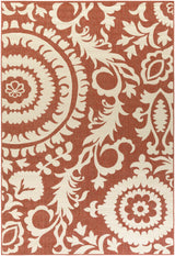 Alburnett Burnt Orange Floral Rug - Clearance