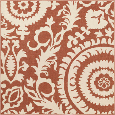 Alburnett Burnt Orange Floral Rug - Clearance