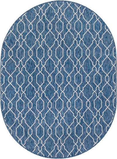 Aldford Denim Blue Trellis Outdoor Carpet