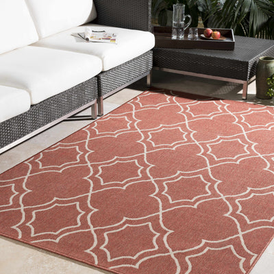 Wales Brick Red Trellis Rug - Clearance