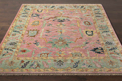 Allgood Premium Pink&Green Wool Area Rug