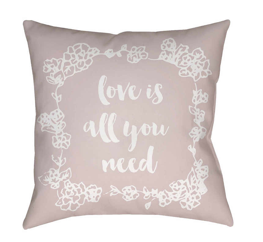 Love is All You Need Pink Outdoor Throw Pillow
