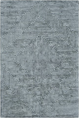 Quartz Patterned Sheen Blue/Green Viscose Rug
