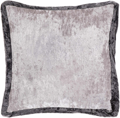Alpine Silver Velvet Bordered Accent Pillow - Clearance