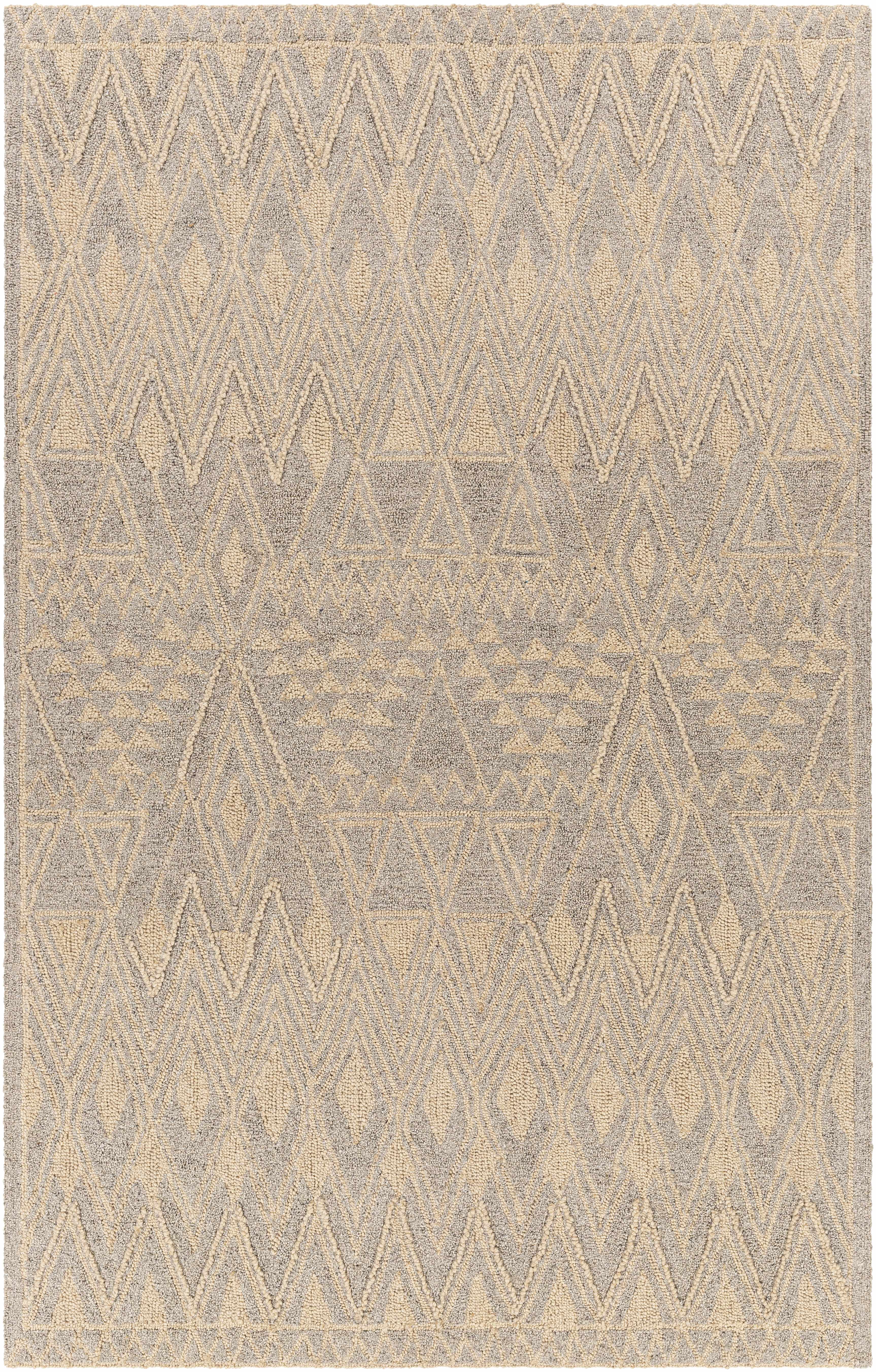 Reverse side of Alpu Area Rug - Clearance, focusing on underside structure and material.Transitional,Bohemian Area Rug Backing Canvas * 5' x 7'6" Rectangle