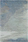 Close-up of the Alvaton Abstract Blue Rug showing its textured, machine-woven design in shades of blue, gray, and light beige. Design-Rectangle-23
