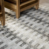 Aldis Grey Plush Textured Washable Rug  - Clearance