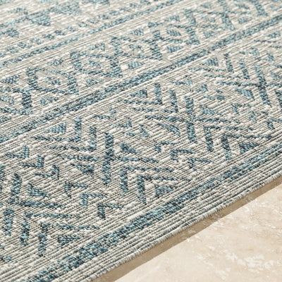 Novato Aqua All Over Pattern Performance Rug