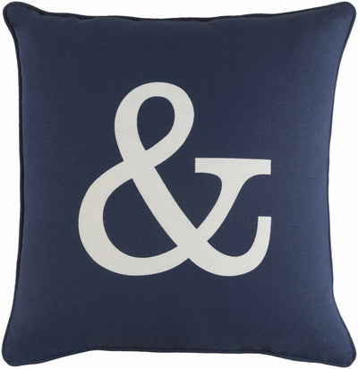 Amherst Navy Ampersand Throw Pillow - Clearance