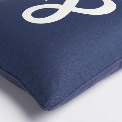 Amherst Navy Ampersand Throw Pillow - Clearance