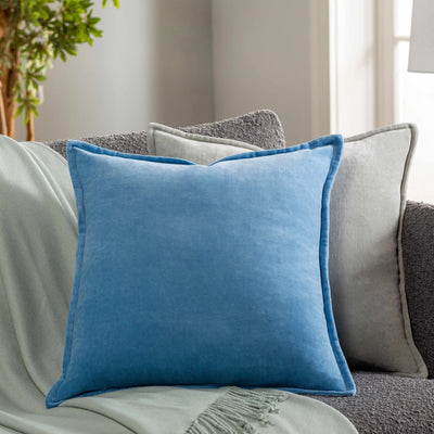 Aneth Blue Square Throw Pillow