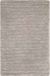 Close-up of the Angie Area Rug in charcoal, showing a hand-loomed striped design and soft viscose texture. Design-Rectangle-23