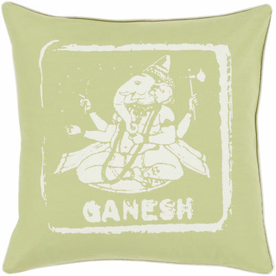 Annahilt Lime Green Ganesh Throw Pillow - Clearance
