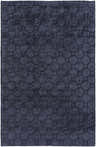 Close-up of the Annan Area Rug in ink blue, featuring a contemporary geometric octagon pattern. Design-Rectangle-576