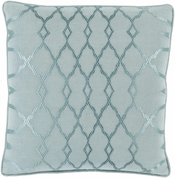 Ansonia Aqua Lattice Square Throw Pillow - Clearance