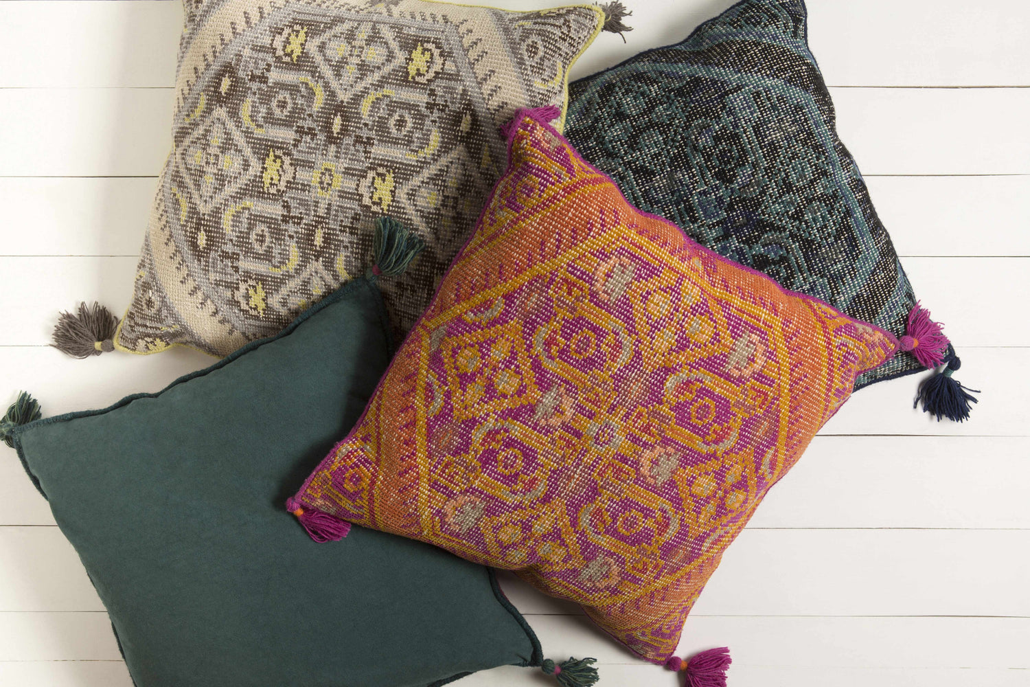 Antlers Purple Bohemian Throw Pillow - Clearance