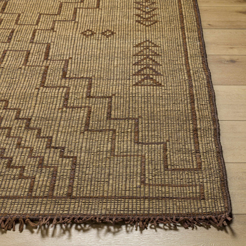 Aoko Jute & Leather Rug - Clearance