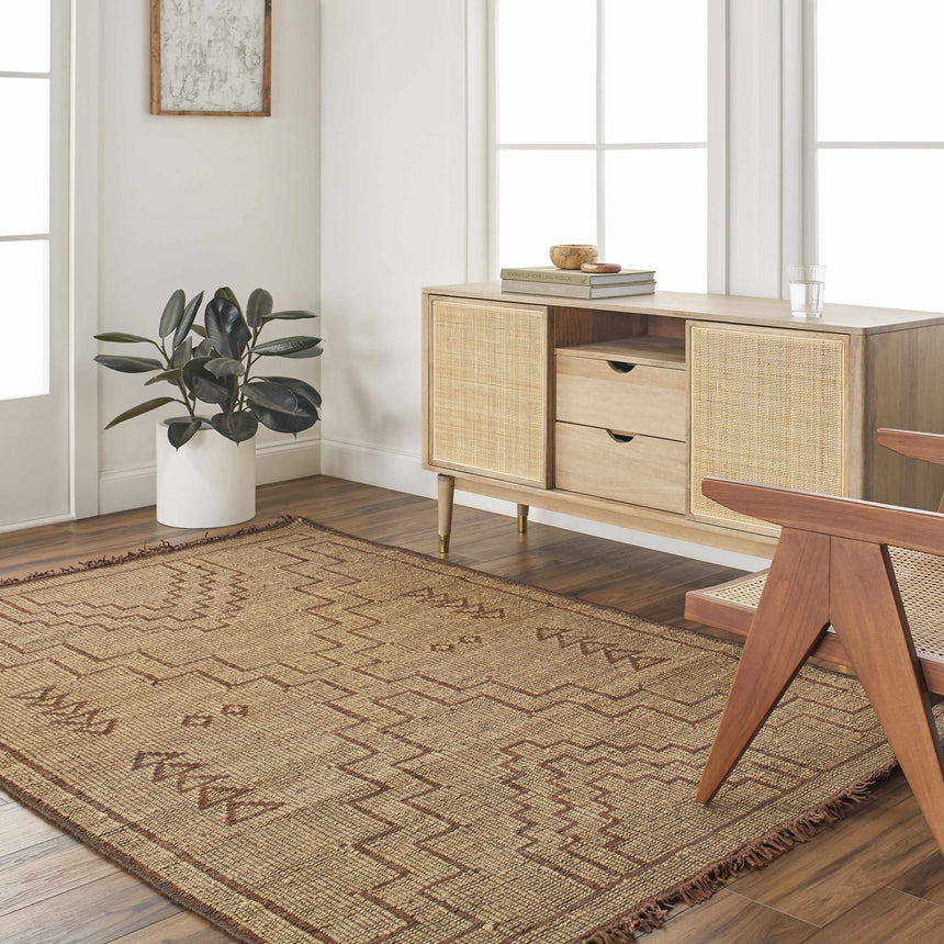 Aoko Jute & Leather Rug - Clearance