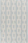 Appley Area Carpet in beige and dusty sage. Hand-woven wool rug with a contemporary chain-link pattern. Design-Rectangle-58