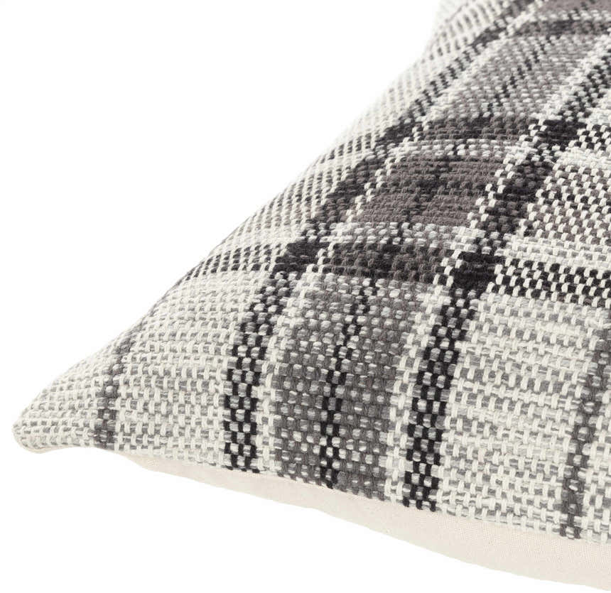 Aran Black Plaid Check Throw Pillow