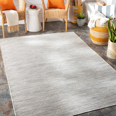 Unique Outdoor Trellis Area Rug, Ivory - Clearance