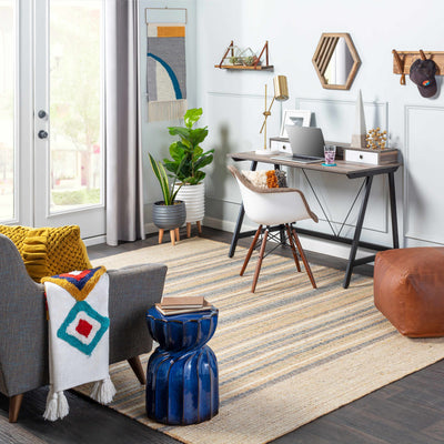 Cabugao Blue Ceramic Stool Table