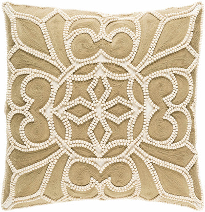 Arnaudville Cream Embroidered Square Pillow - Clearance