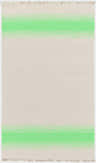 Hand Woven Arock Area Carpet in light beige with green stripes and fringe. Farmhouse, traditional style. Design-Rectangle-58