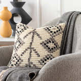 Arrochar Cream Geometric Textured Throw Pillow - Clearance