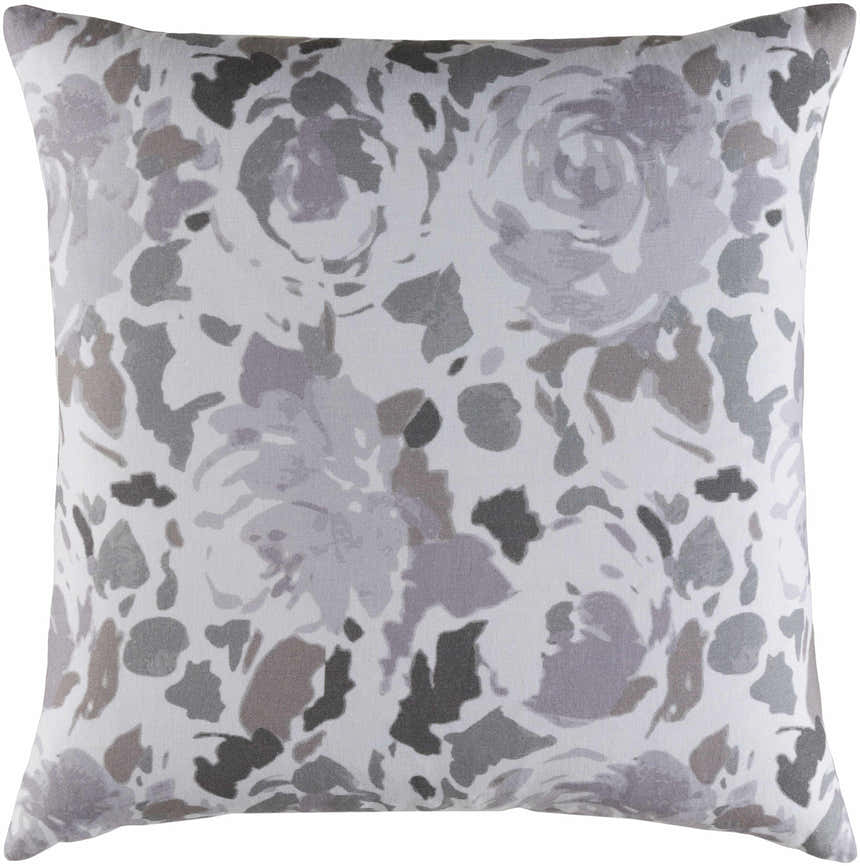 Arvin Gray Floral Pattern Throw Pillow - Clearance