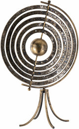 Linntown Antique Gold Circular Metal Sculpture