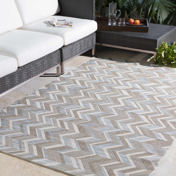 Ashbourne Brown/Beige Chevron Rug - Clearance