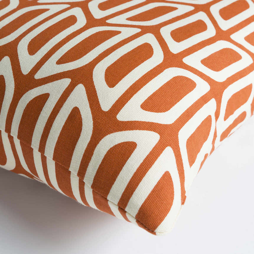 Ashmore Orange Oval Geometric Throw Pillow - Clearance