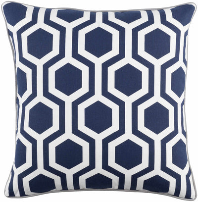 Ashuelot Navy Hexagon Pattern Accent Pillow - Clearance