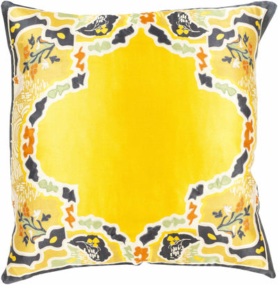 Ashwell Yellow Floral Pattern Pillow - Clearance