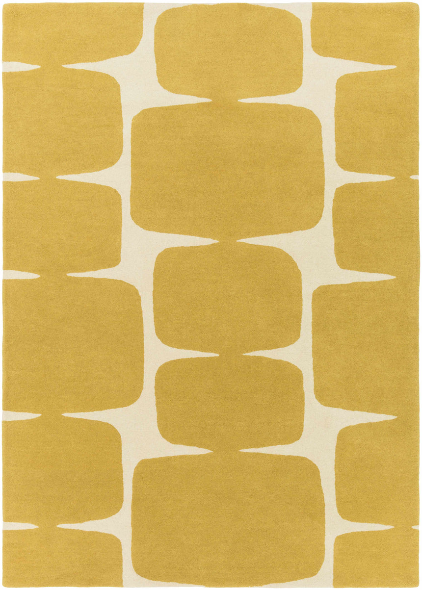 Astor Yellow Modern Wool Rug - Promo