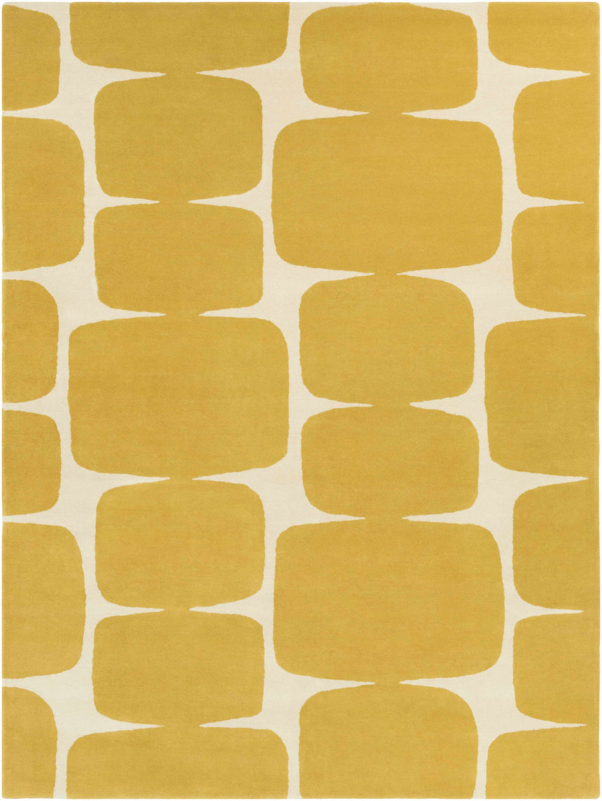 Astor Yellow Modern Wool Rug - Promo