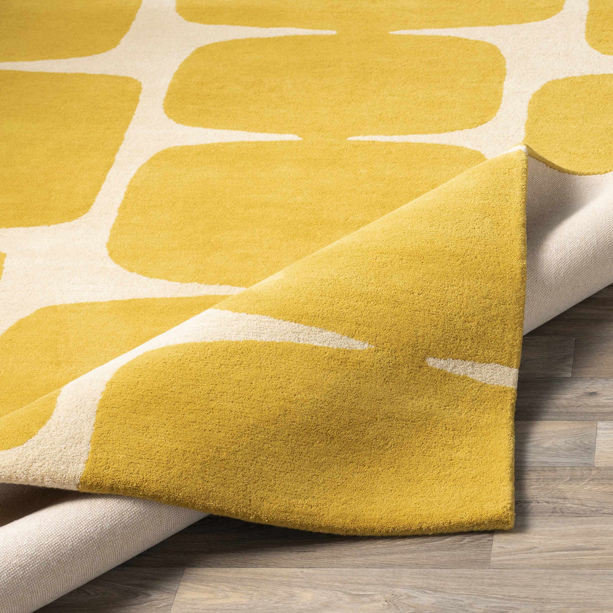 Astor Yellow Modern Wool Rug - Promo