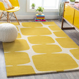 Astor Yellow Modern Wool Rug - Promo