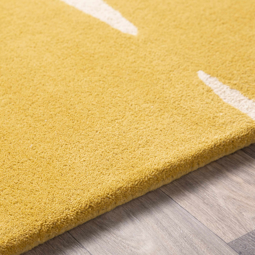 Astor Yellow Modern Wool Rug - Promo