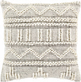 Atascocita Cream Wool&Cotton Throw Pillow