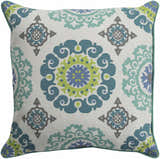 Atchison Teal and Green Medallion Throw Pillow - Clearance