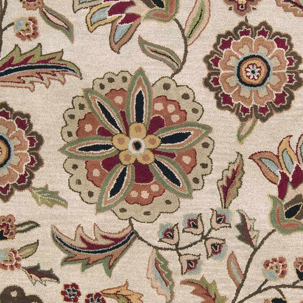 Longford Beige Floral Wool Carpet