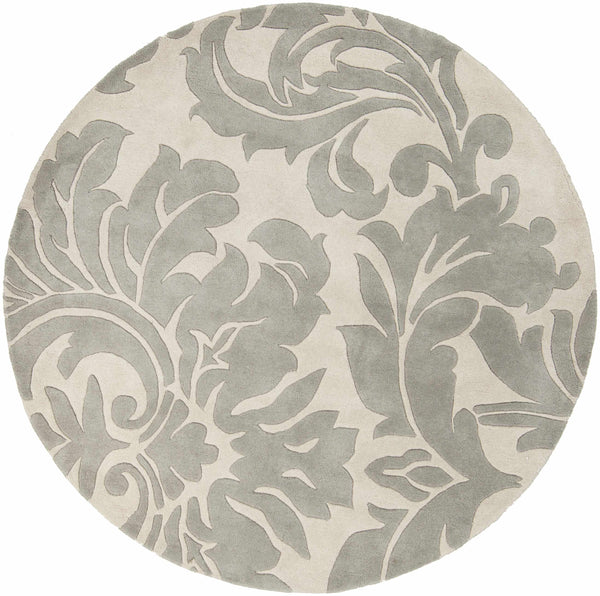 Cementon Ivory/Gray Floral Wool Rug - Clearance