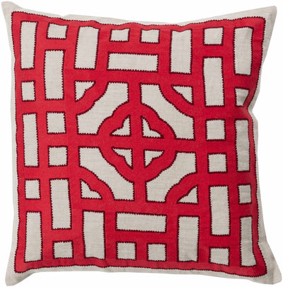 Athelstone Red Geometric Pattern Accent Pillow - Clearance