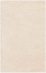 Close-up of the Atlas Carpet, a beige hand-knotted rug with a subtle horizontal striped texture. Design-Rectangle-23