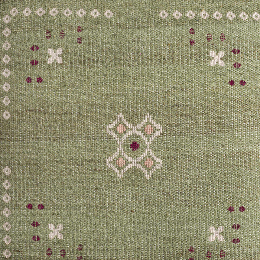 Savera Dusty Sage Organic Woven Textured Global Bohemian Wool Accent Pillow with Knotted Tassels