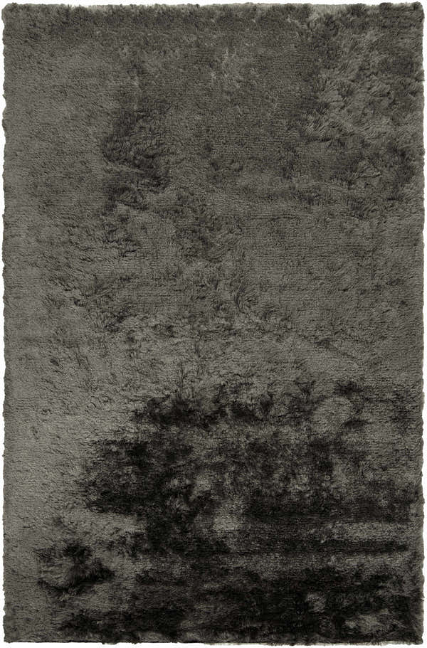 Close-up of the hand-woven Auxier Area Rug. Ink blue and teal shag rug with a soft, textured design. Design-Rectangle-58