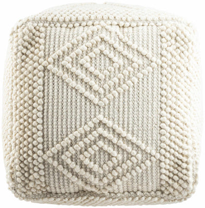 Aveley Beige Cotton Knitted Pouf