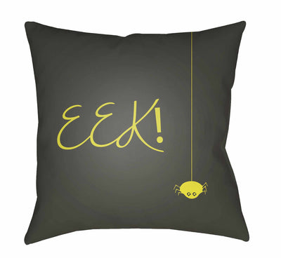 Halloween Eek Print Gray Pillow